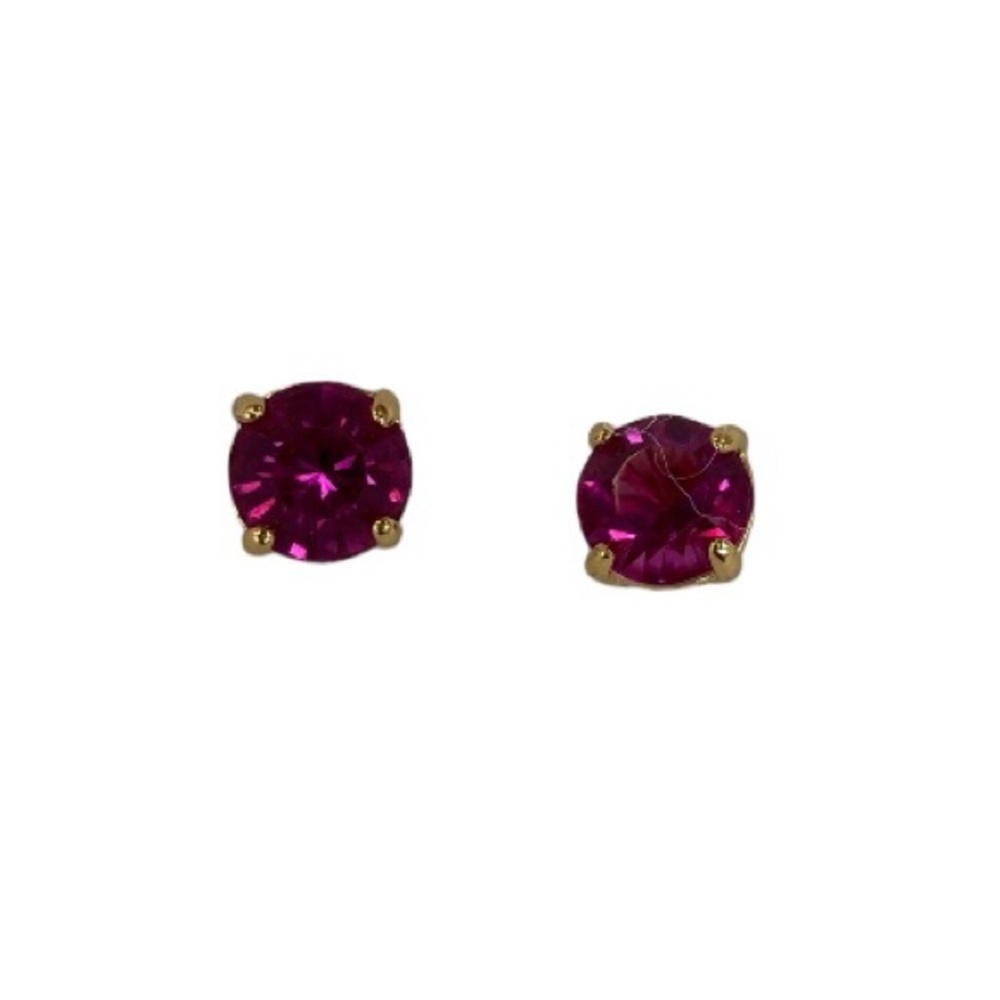 Sparkly Dark Pink Post Earrings